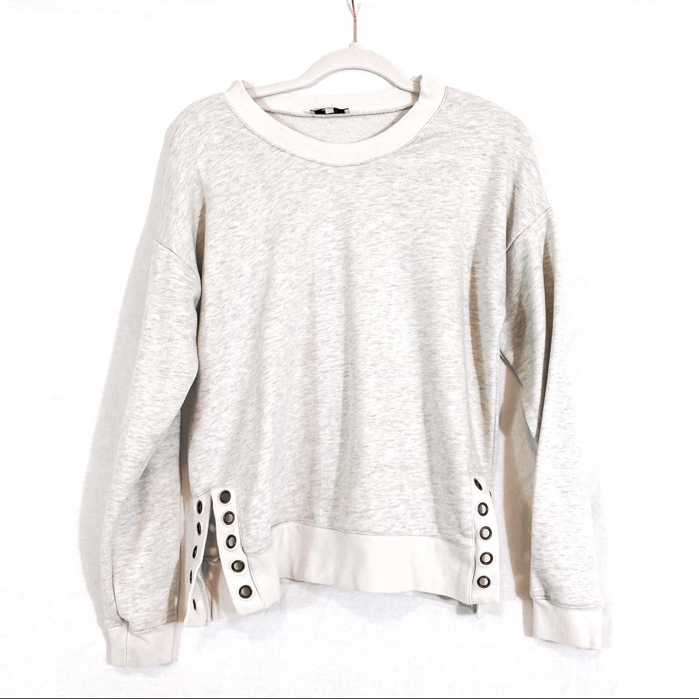Lumie- Small Cream Crewneck with Split Side Details